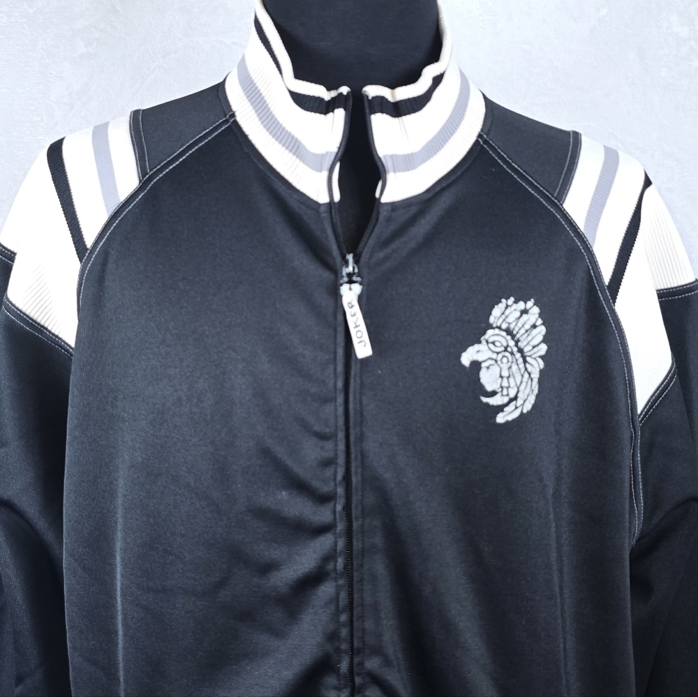 Vtg Joker Brand Classick Track Jacket XXL Black Streetwear Y2K Embroidered - Picture 6 of 13